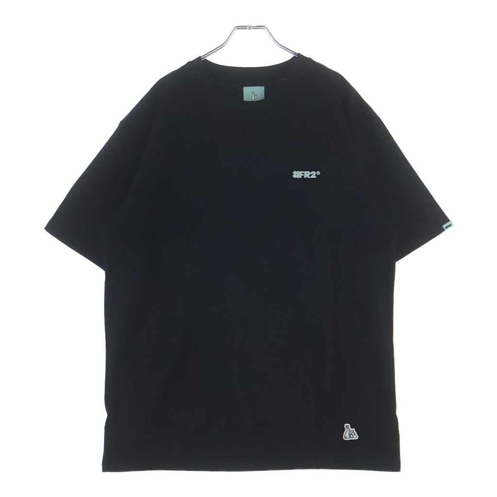 FR2(エフアールツー) だるまラビット 刺繍ロゴ半袖Tシャツ 半袖カットソー ブラック