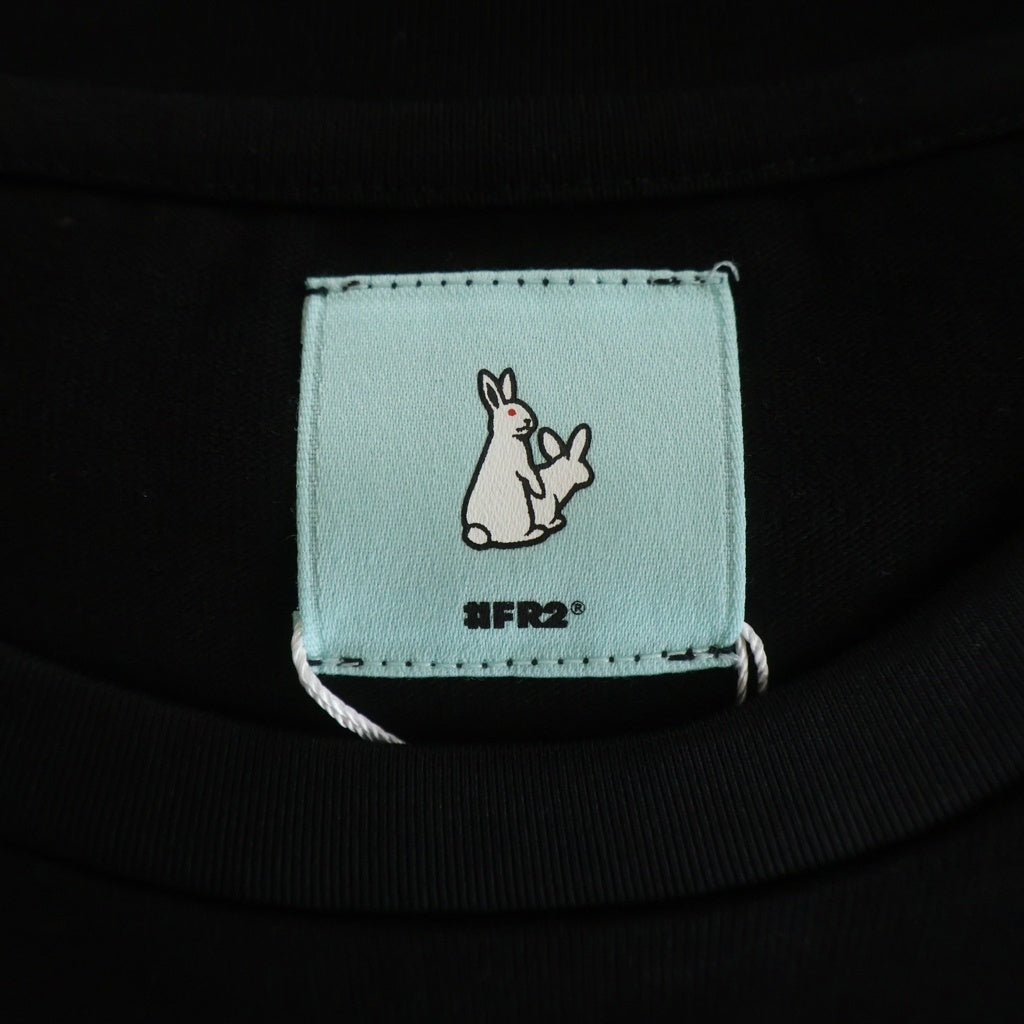 FR2(エフアールツー) だるまラビット 刺繍ロゴ半袖Tシャツ 半袖カットソー ブラック