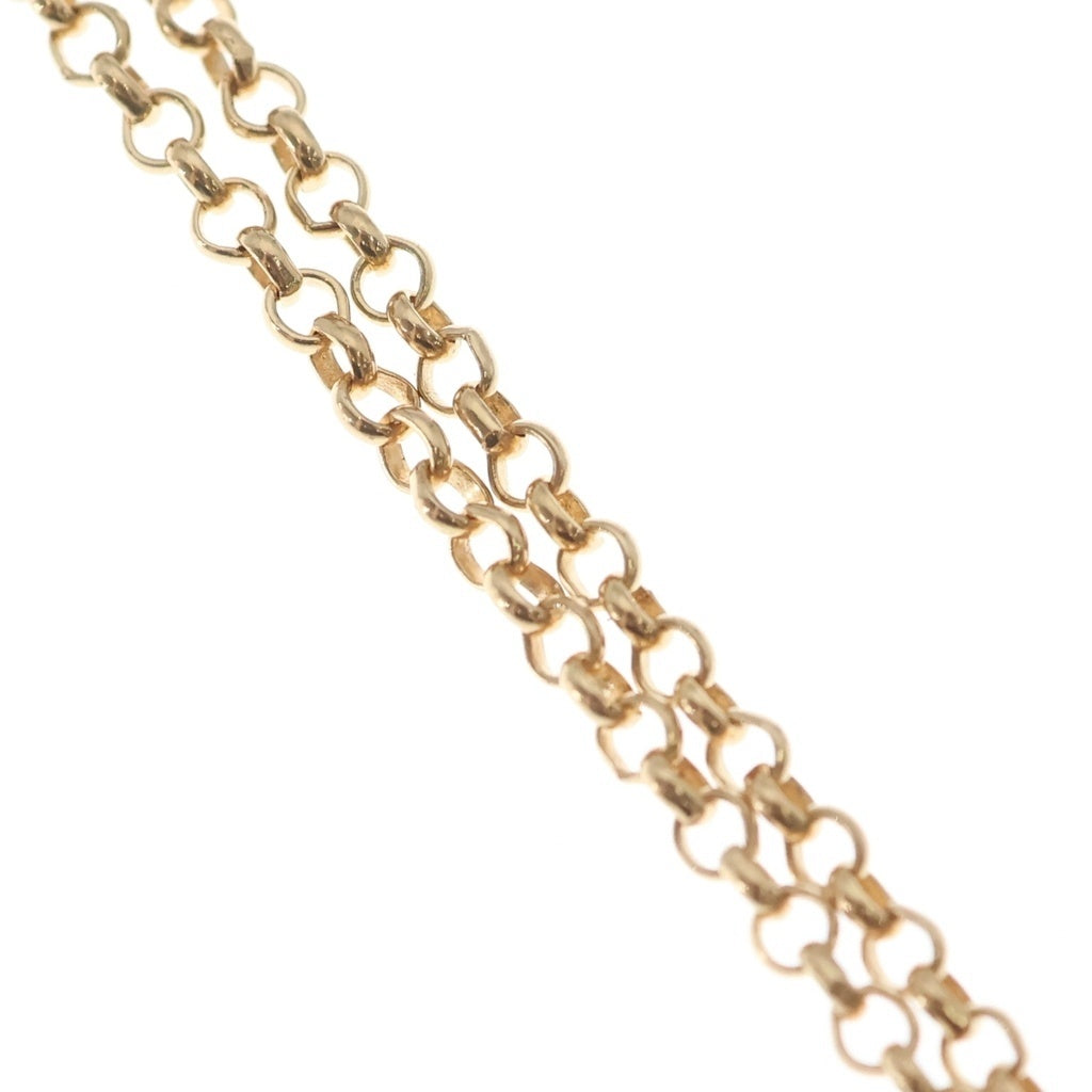 CHROME HEARTS(クロムハーツ) 22K SAFETY PIN R16 1EMRLD セーフティピン 1エメラルド ロールチェーンネックレス 16inch ゴールド
