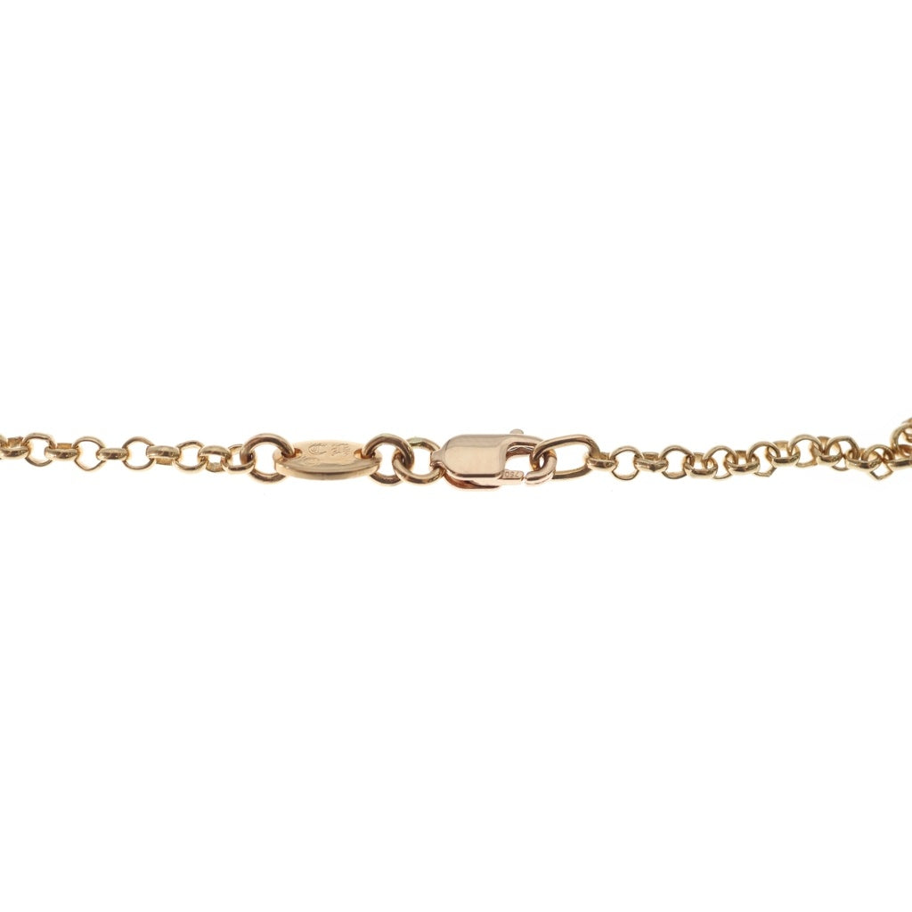CHROME HEARTS(クロムハーツ) 22K SAFETY PIN R16 1EMRLD セーフティピン 1エメラルド ロールチェーンネックレス 16inch ゴールド