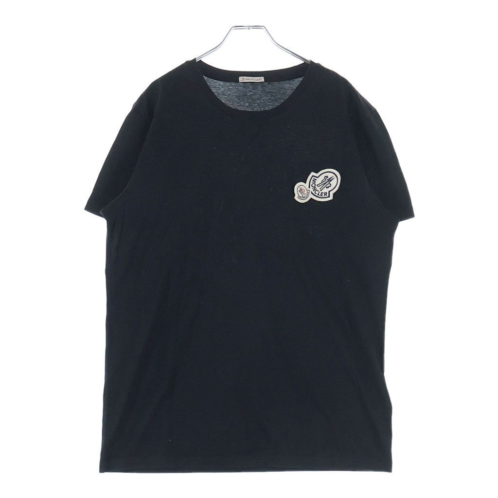 MONCLER(モンクレール) MAGLIA T-SHIRT H10918C00057 8390Y ロゴワッペン付き半袖Tシャツ ブラック