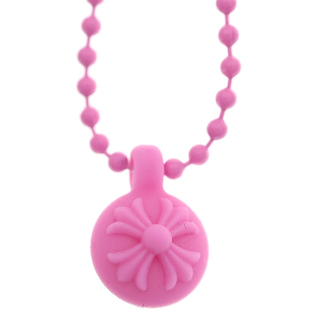 CHROME HEARTS(クロムハーツ) RUBBER No2 CROSS BALL ラバーネックレス ペンダントトップ ピンク