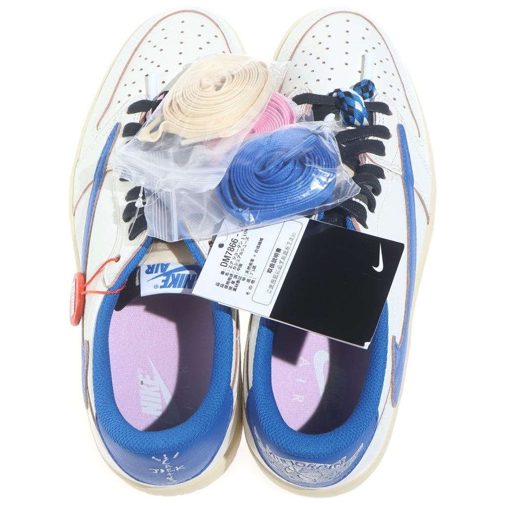 NIKE(ナイキ) AIR JORDAN 1 LOW OG Travis Scott ×トラヴィススコット フラグメント エアジョーダン ローカットスニーカー US10/28.0cm DM7866-104 ホワイト/ブルー