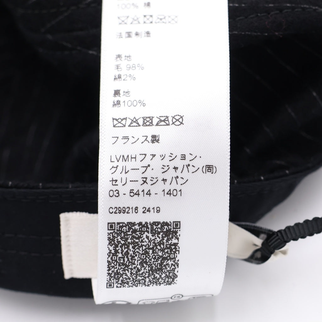 CELINE(セリーヌ) ロゴ ストライプ ベースボールキャップ 帽子 2AUS9495R ブラック