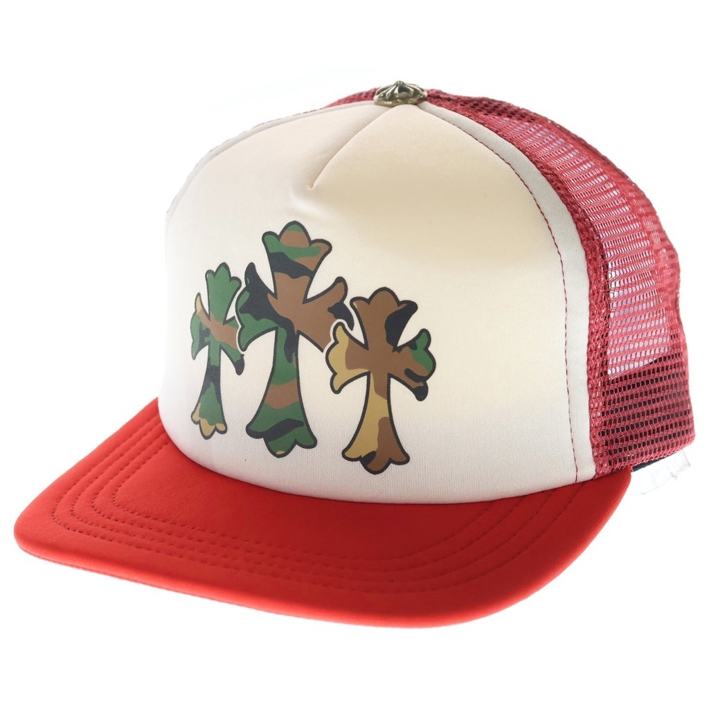 CHROME HEARTS(クロムハーツ) TRUCKER CAP トラッカーキャップ カモフラ3セメタリーメッシュキャップ 帽子 レッド/ホワイト