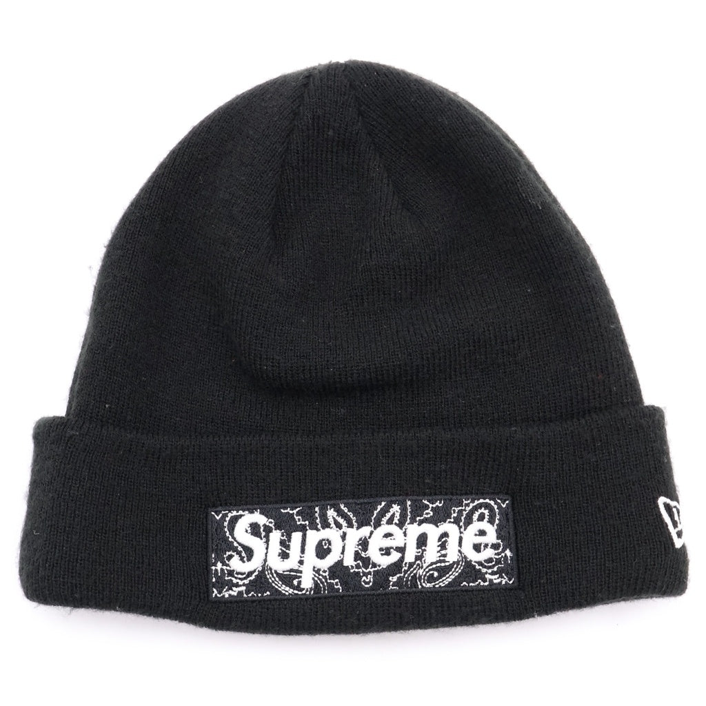 SUPREME(シュプリーム) 19AW × New Era Bandana Box Logo Beanie ニューエラ バンダナ ボックスロゴ ビーニー ブラック