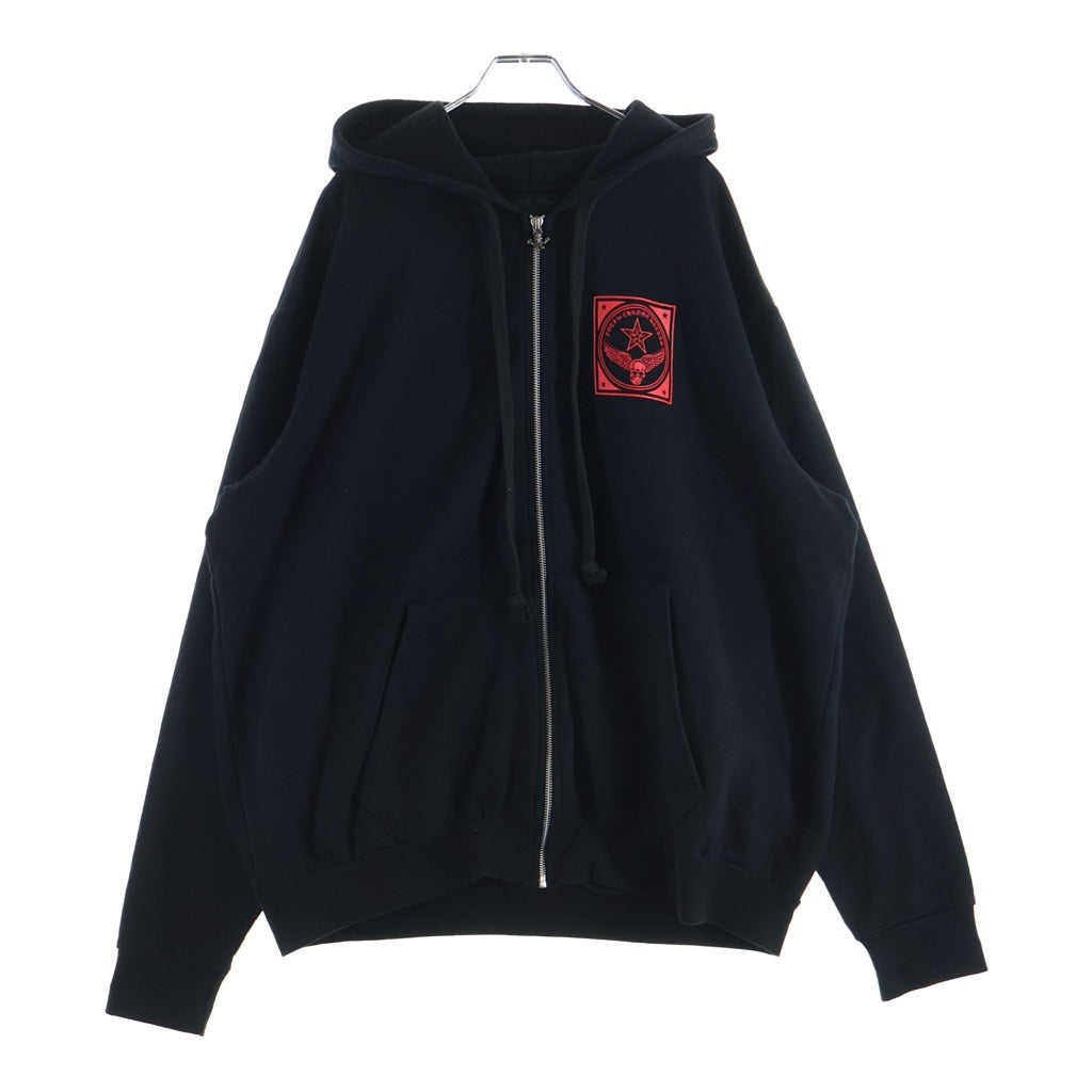 CHROME HEARTS(クロムハーツ) SWTSHRT HD ZIP FOTI フォティ マハリア ジップアップパーカー ブラック/レッド