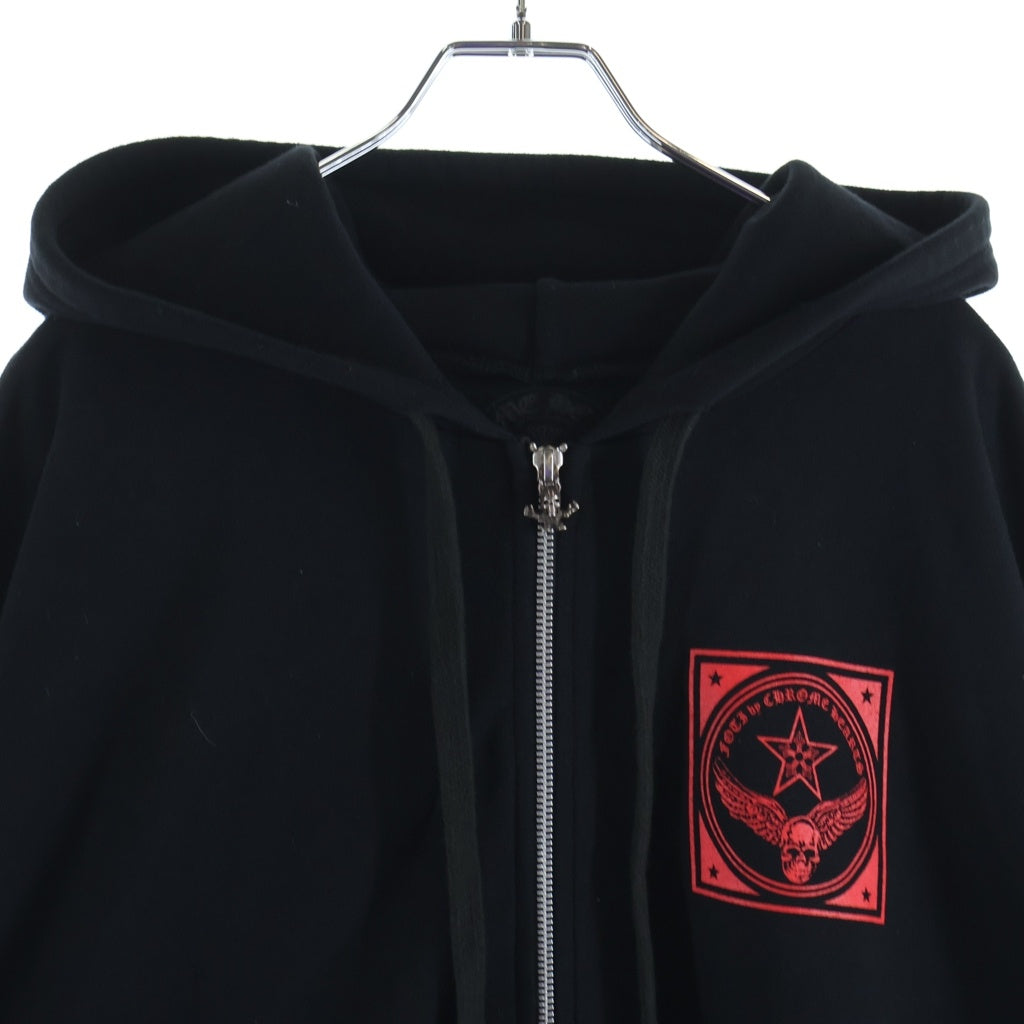 CHROME HEARTS(クロムハーツ) SWTSHRT HD ZIP FOTI フォティ マハリア ジップアップパーカー ブラック/レッド