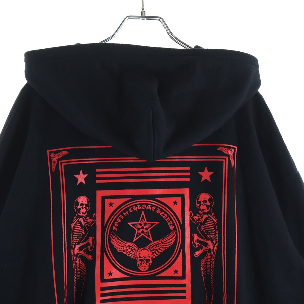 CHROME HEARTS(クロムハーツ) SWTSHRT HD ZIP FOTI フォティ マハリア ジップアップパーカー ブラック/レッド