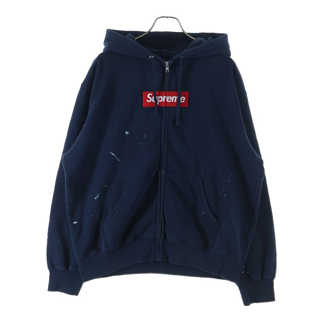 SUPREME(シュプリーム) 26SS ×MM6 Box Logo Zip Up Hooded Sweatshirt ボックスロゴジップアップフーデッドスウェットシャツ ネイビー