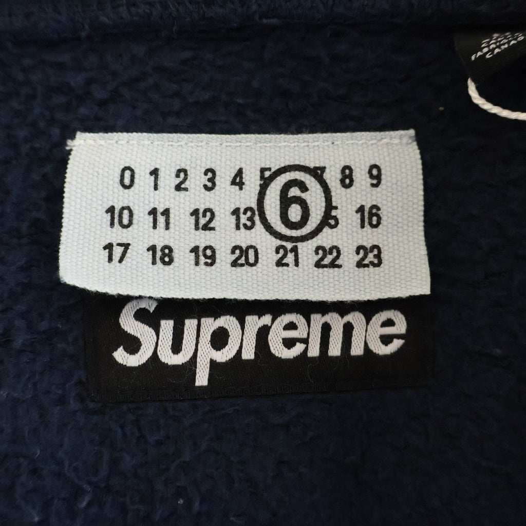 SUPREME(シュプリーム) 26SS ×MM6 Box Logo Zip Up Hooded Sweatshirt ボックスロゴジップアップフーデッドスウェットシャツ ネイビー