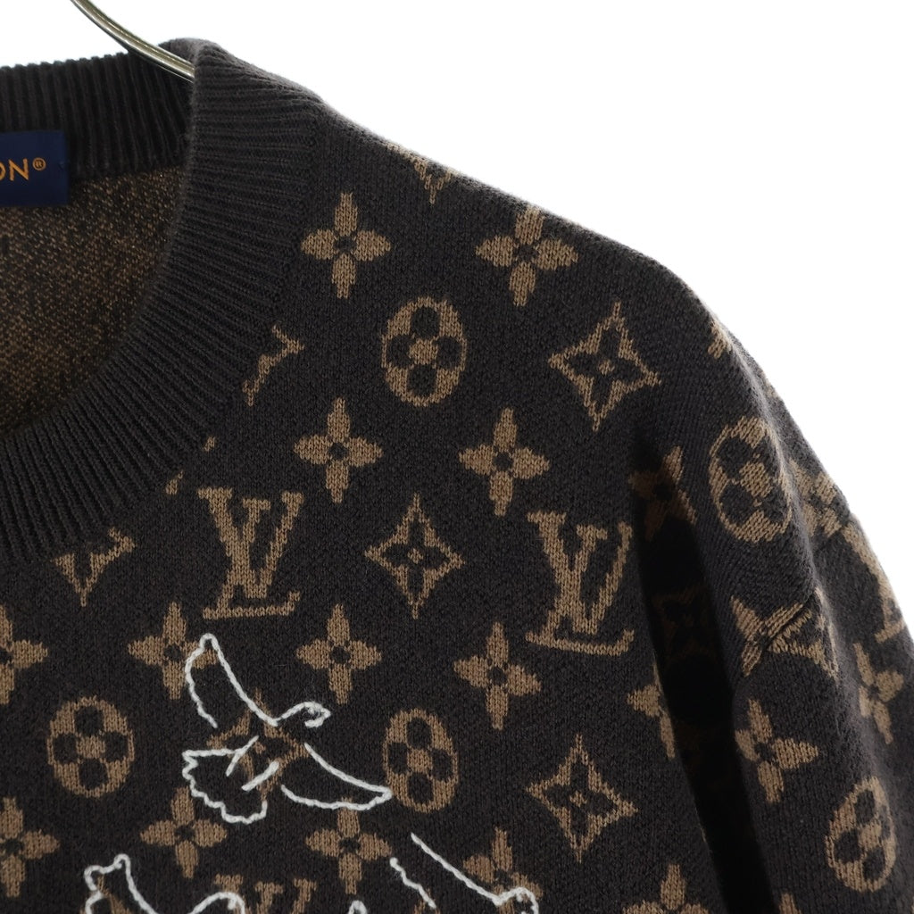 LOUIS VUITTON(ルイヴィトン) 23AW モノグラム 総柄 クルーネックニットセーター RM232 ZLL HPN95W ブラウン