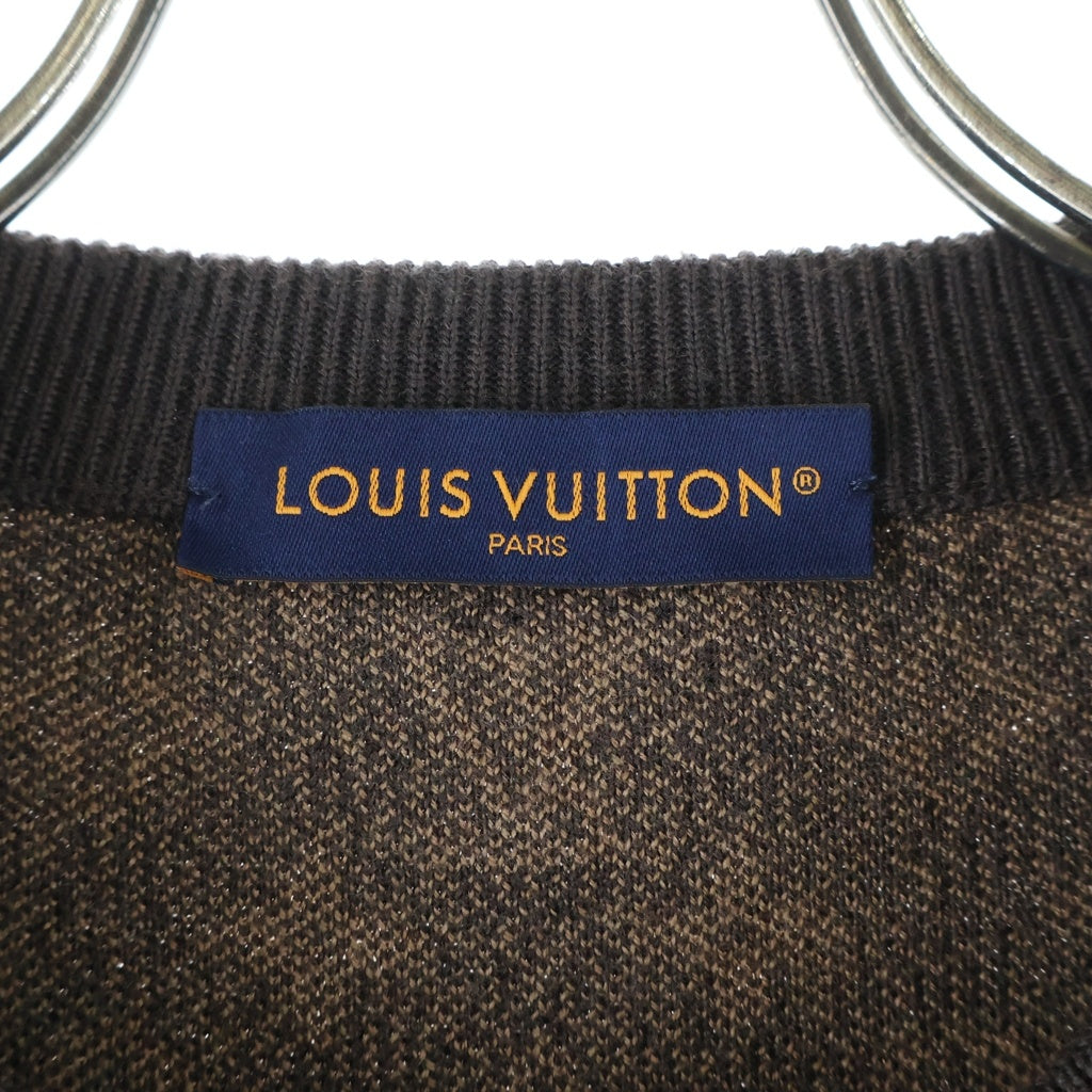 LOUIS VUITTON(ルイヴィトン) 23AW モノグラム 総柄 クルーネックニットセーター RM232 ZLL HPN95W ブラウン