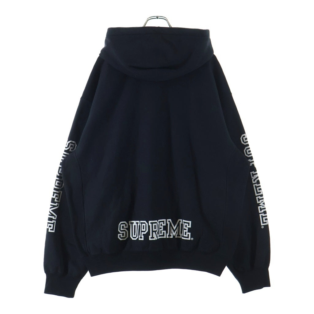 SUPREME(シュプリーム) 24AW Collegiate Sleeve Hooded Sweatshirt カレッジエイトスリーブフーデッドスウェットシャツ プルオーバーパーカー ブラック