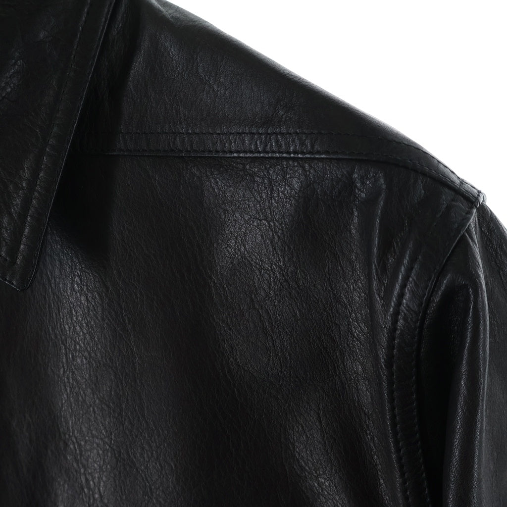 Rick Owens(リックオウエンス) 20AW Outer Shirt アウターシャツ レザーシャツジャケット RU20F3729 ブラック