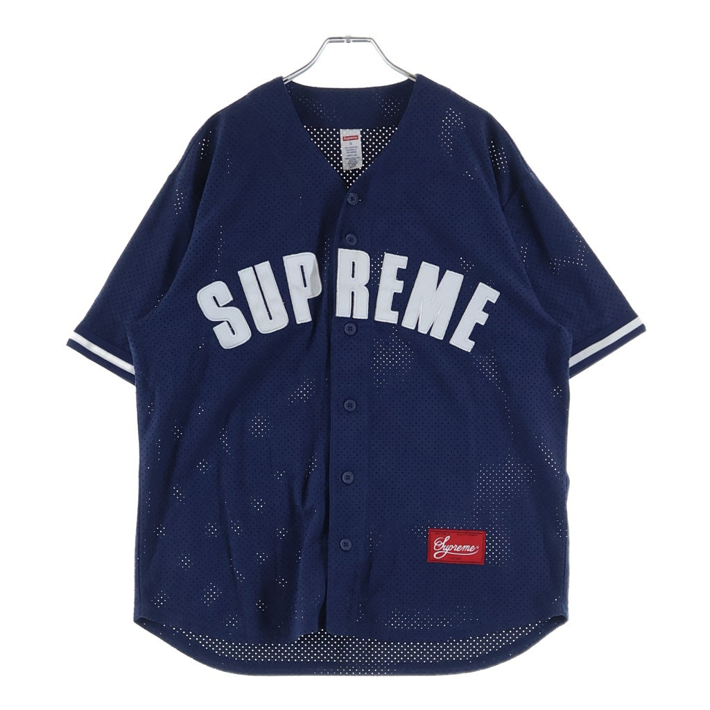 SUPREME(シュプリーム) 24SS Ultrasuede Mesh Baseball Jersey ウルトラスエードメッシュベースボールジャージ ネイビー
