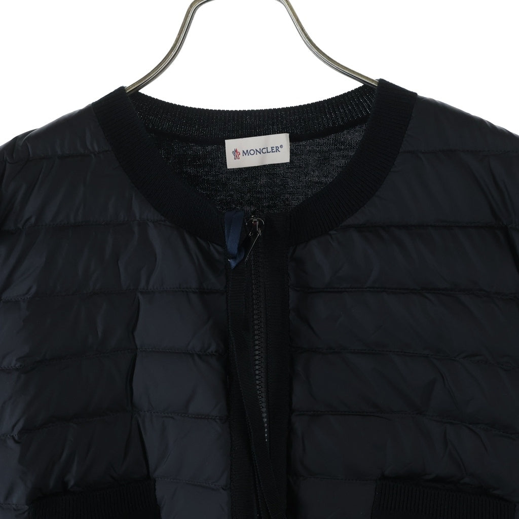 MONCLER(モンクレール) CARDIGAN TRICOT K20939B51000 A9018 ダウン切り替えニットジップアップカーディガン ブラック
