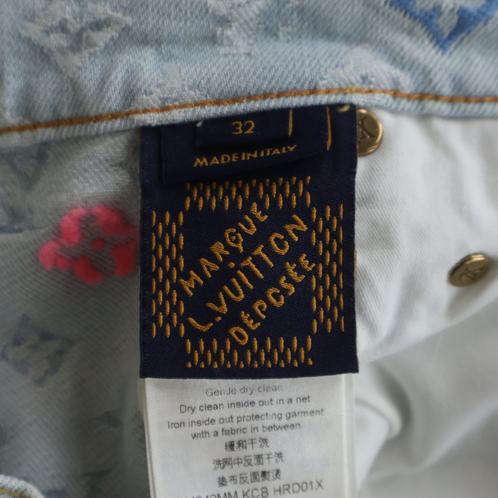 LOUIS VUITTON(ルイヴィトン) 24AW ×Tyler The Creator Monogram Denim Pants RM242MM KCB HRD01X ×タイラーザクリエイター モノグラムデニムパンツ インディゴ