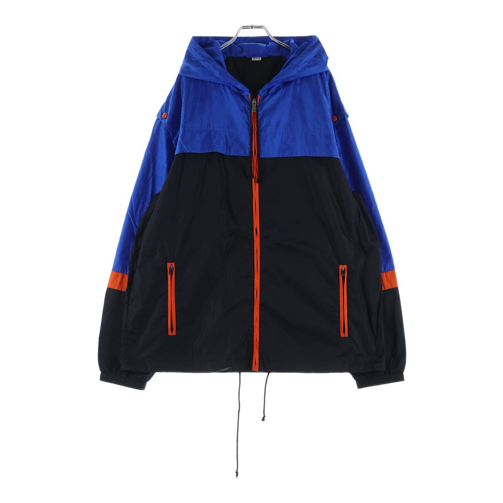 GUCCI(グッチ) 19SS アームデタッチャブルGG総柄ナイロンジャケット 568551 Z4039 ブルー/ブラック