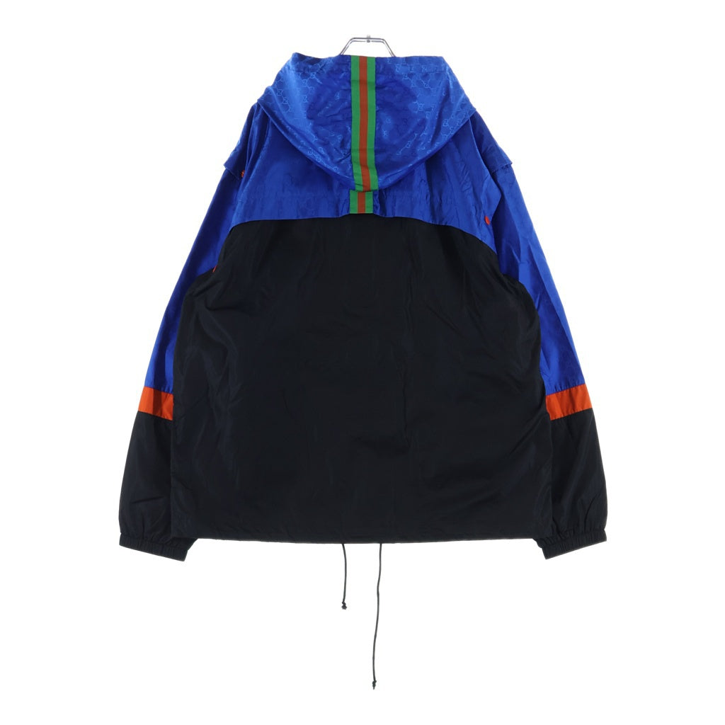 GUCCI(グッチ) 19SS アームデタッチャブルGG総柄ナイロンジャケット 568551 Z4039 ブルー/ブラック