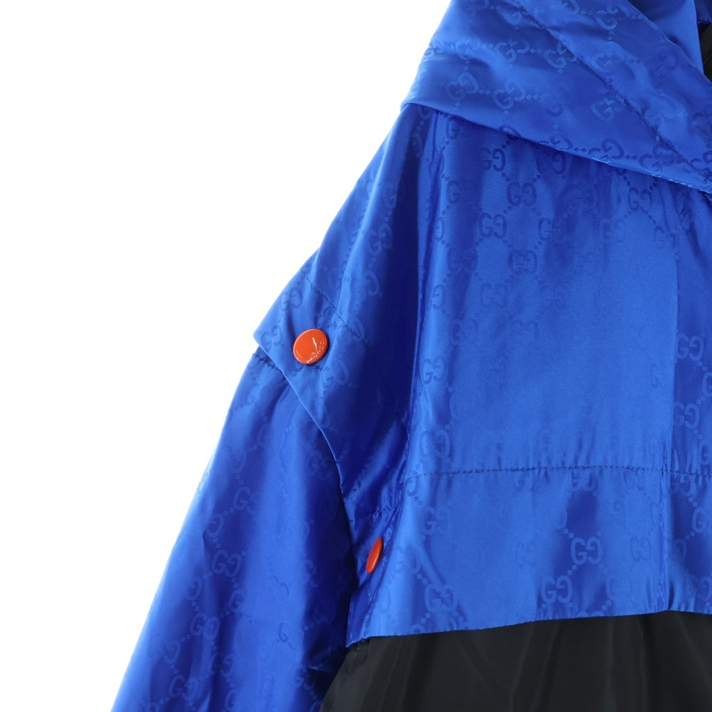 GUCCI(グッチ) 19SS アームデタッチャブルGG総柄ナイロンジャケット 568551 Z4039 ブルー/ブラック