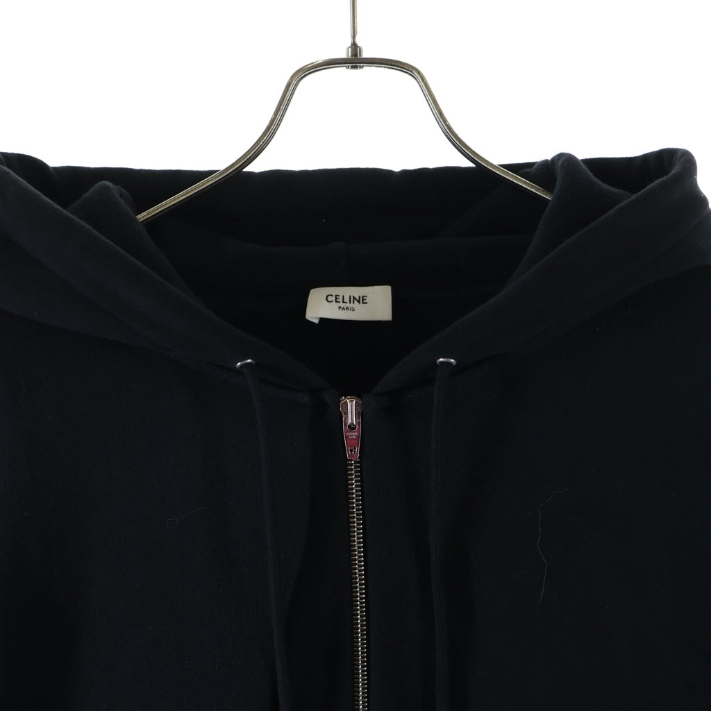CELINE(セリーヌ) 21SS Hood Logo Print Zip Up Hoodie 2Y497052H フードロゴプリント ジップアップパーカー ブラック