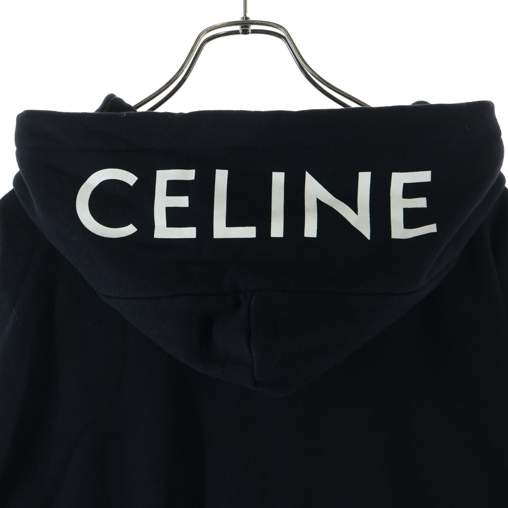 CELINE(セリーヌ) 21SS Hood Logo Print Zip Up Hoodie 2Y497052H フードロゴプリント ジップアップパーカー ブラック