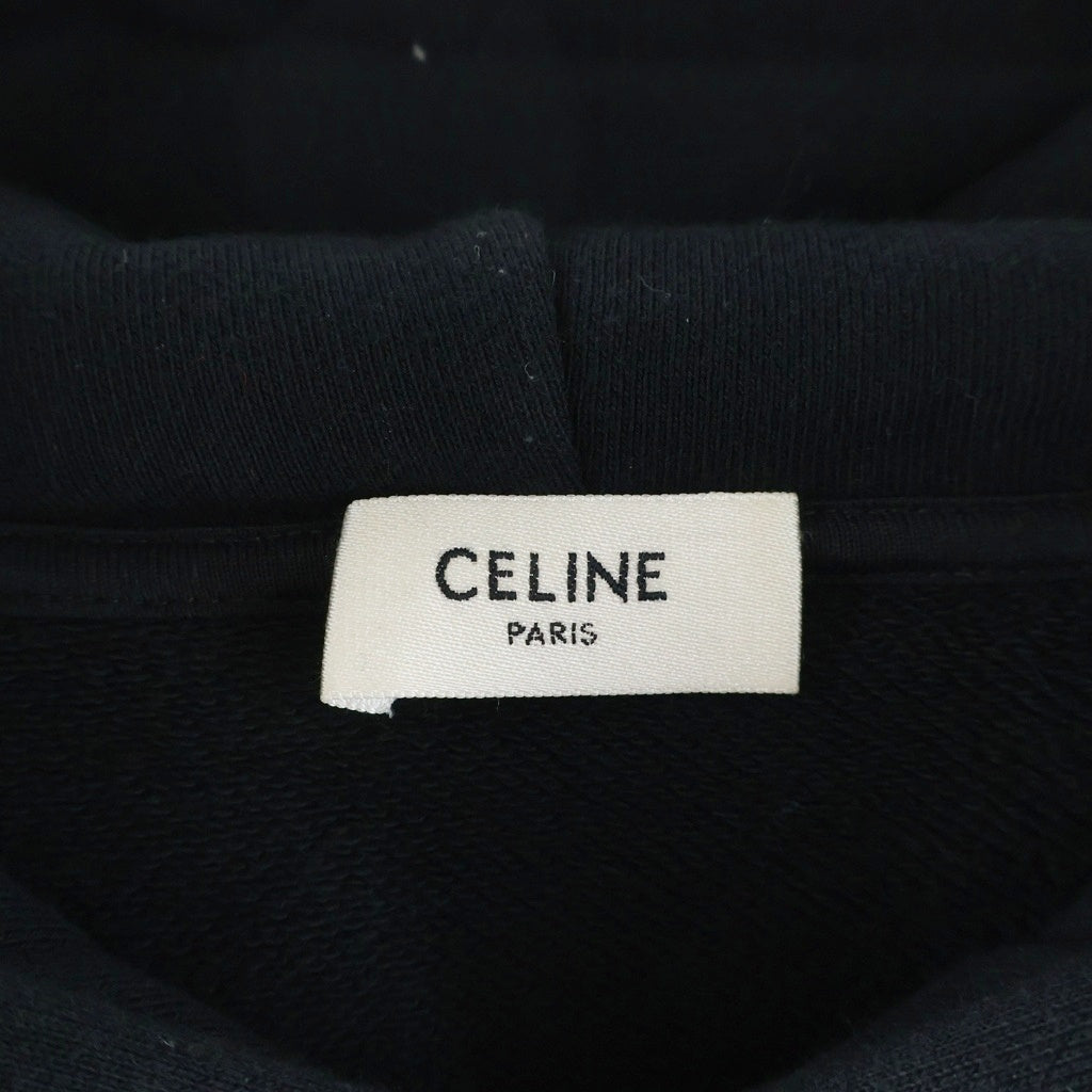 CELINE(セリーヌ) 21SS Hood Logo Print Zip Up Hoodie 2Y497052H フードロゴプリント ジップアップパーカー ブラック