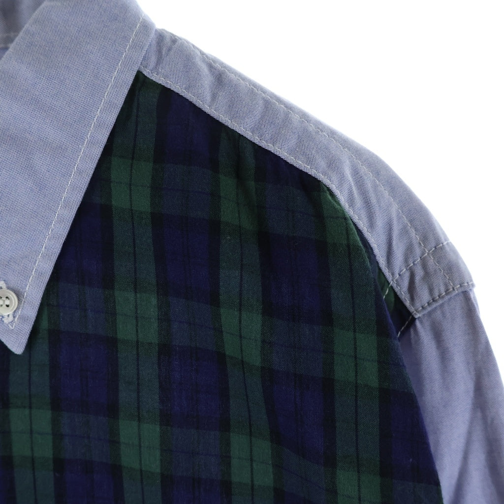 COMME des GARCONS HOMME(コムデギャルソンオム) ドッキング長袖シャツ HG-B066 ブルー/.グリーン