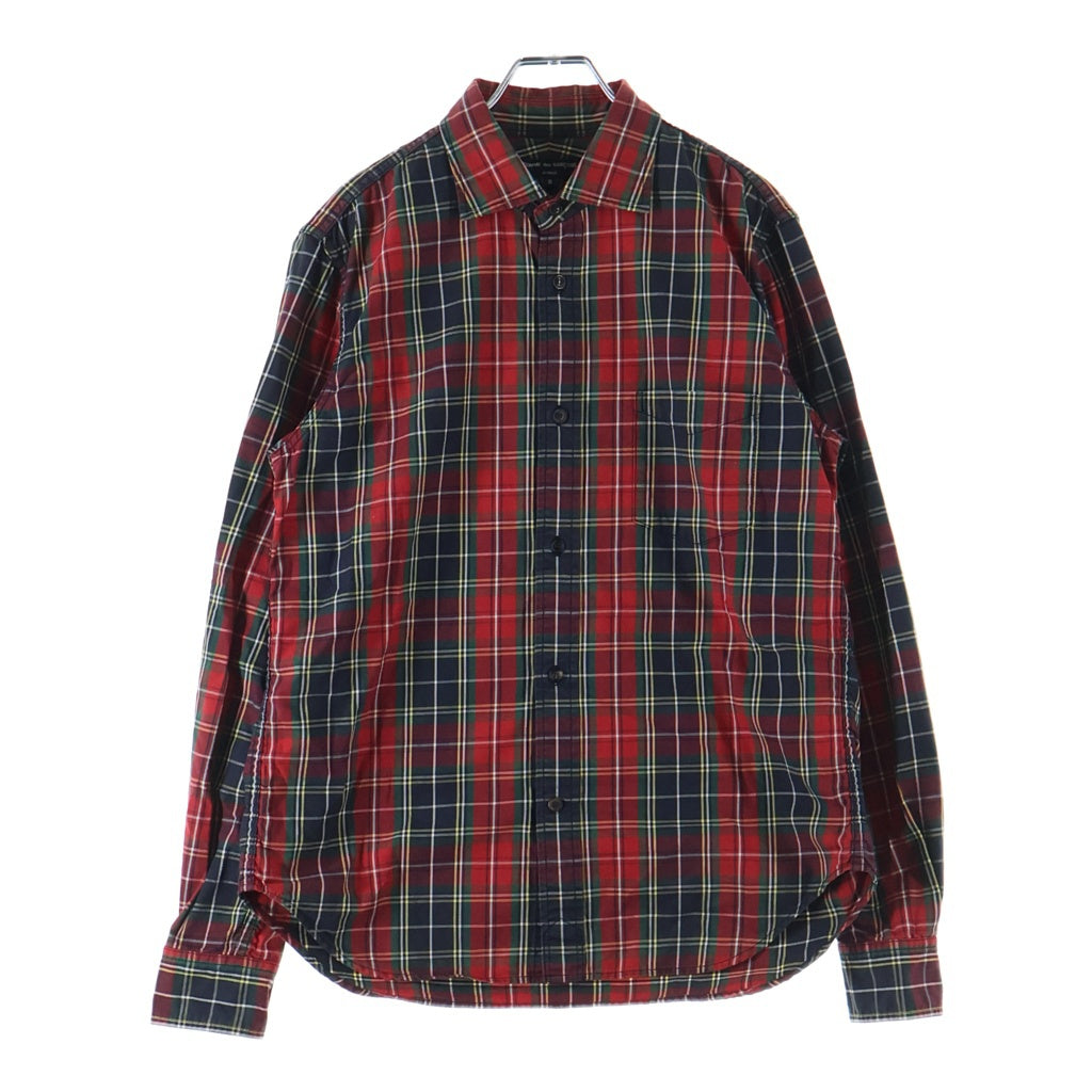 COMME des GARCONS HOMME(コムデギャルソンオム) タータンチェック長袖シャツ HL-B049 レッド