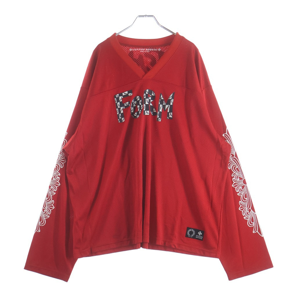 CHROME HEARTS(クロムハーツ) MESH WARM UP JERSEY CHプリントメッシュ長袖カットソー レッド