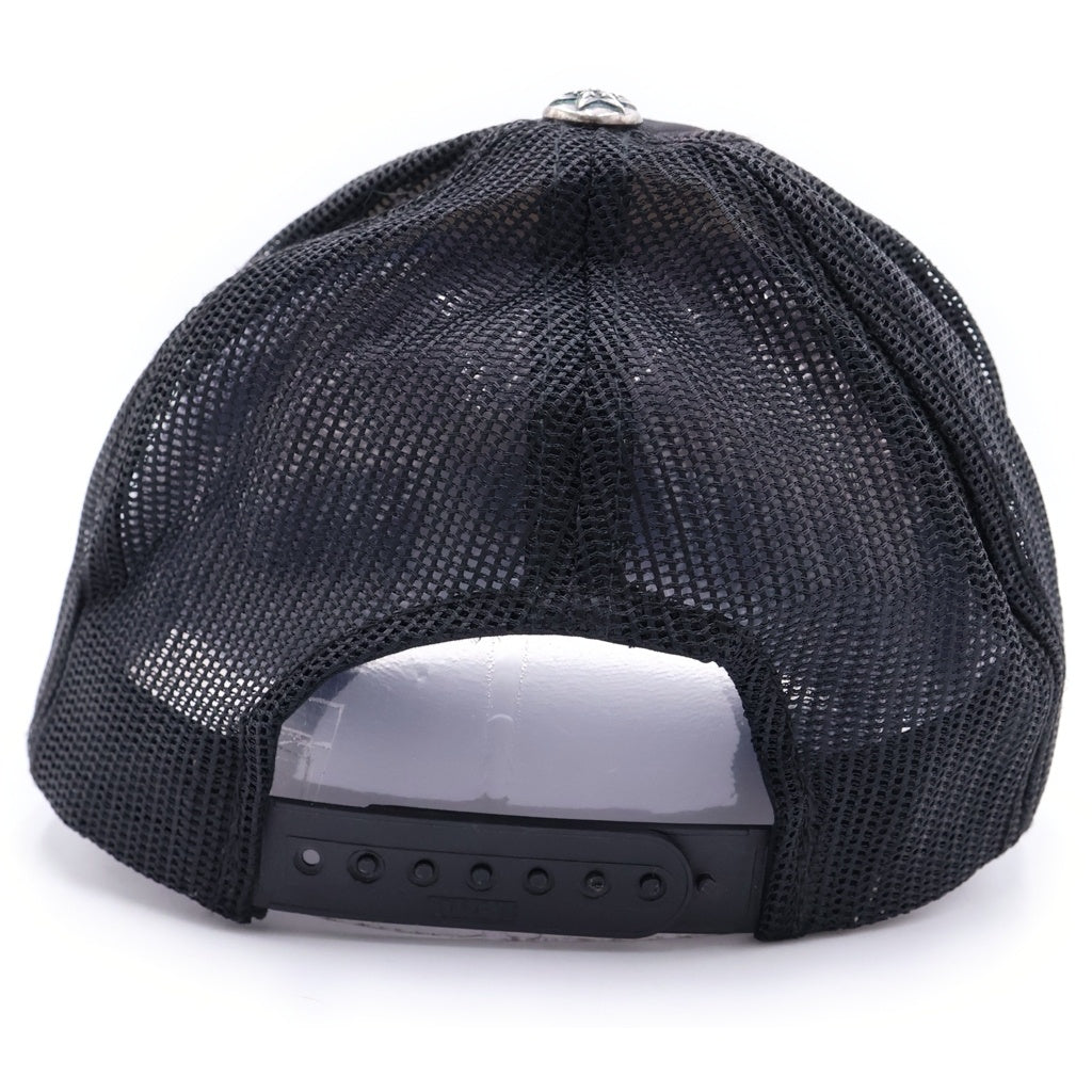 CHROME HEARTS(クロムハーツ) 3STAR TRUCKER CAP スターレザーパッチ スターボール付 メッシュ トラッカーキャップ ベースボールキャップ 帽子 ブラック