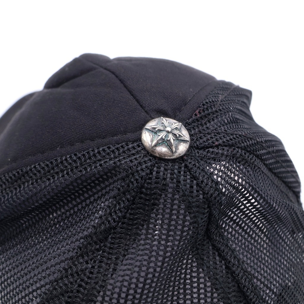 CHROME HEARTS(クロムハーツ) 3STAR TRUCKER CAP スターレザーパッチ スターボール付 メッシュ トラッカーキャップ ベースボールキャップ 帽子 ブラック