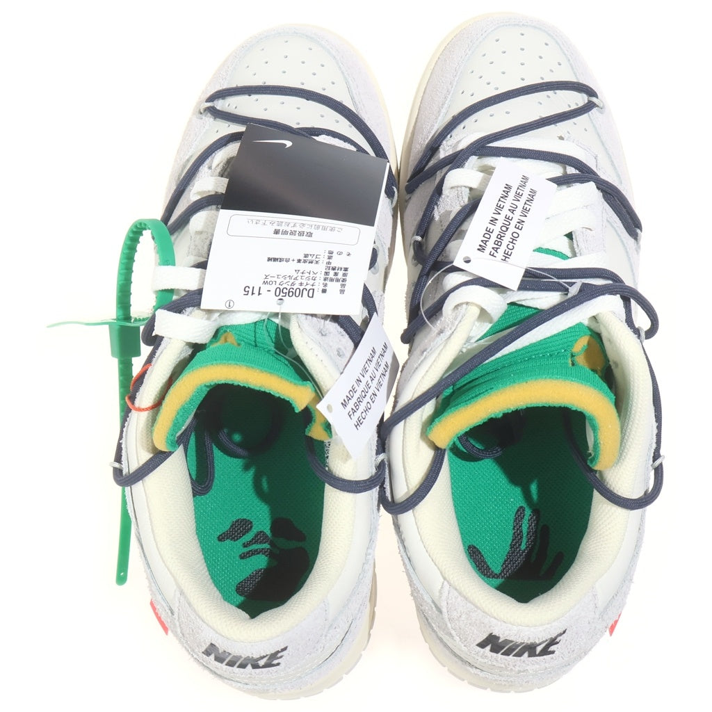NIKE(ナイキ) ×OFF WHITE DUNK LOW The 50 Collection Lot 20 DJ0950-115 オフホワイト ダンクロー ローカットスニーカーシューズ グレー/グリーン US9/27.0cm
