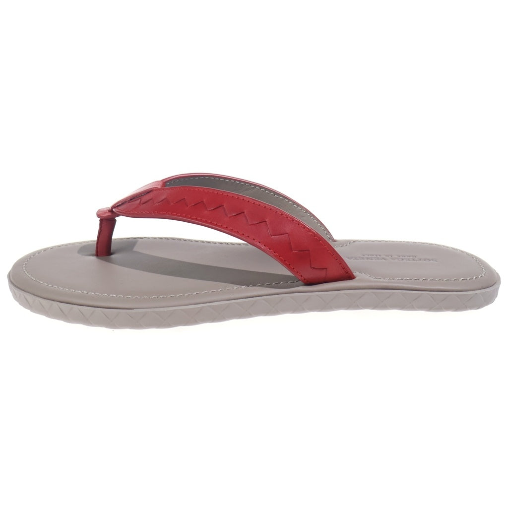BOTTEGA VENETA(ボッテガヴェネタ) PLAGE CALF LEATHER FLIP FLOPS レザーサンダル レッド/ブラウン