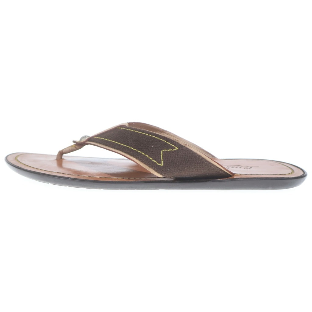 LOUIS VUITTON(ルイヴィトン) イエローステッチ トングサンダル レザーサンダル ブラウン FD 0075