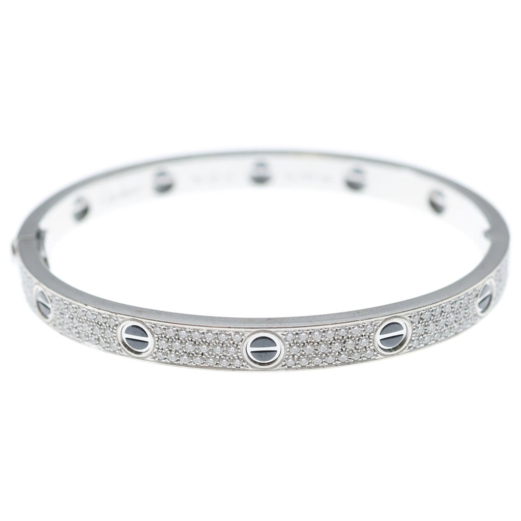 Cartier(カルティエ) KWG18 ラブブレスレット クラシック♯19 フルパヴェ ホワイトゴールド/ブラック