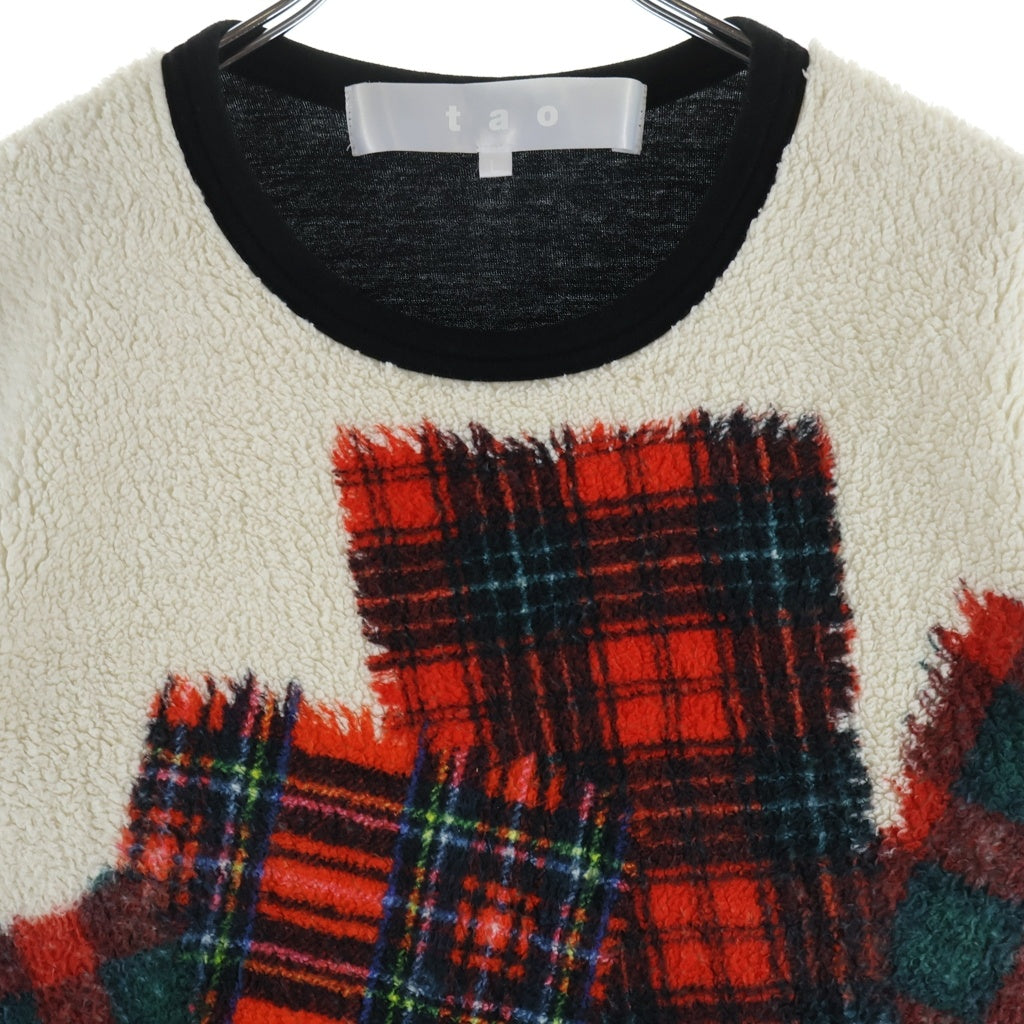 TAO COMME des GARCONS(タオコムデギャルソン) 23AW 袖レース切替 タータンチェックワンピース レッド TL-T019 レディース