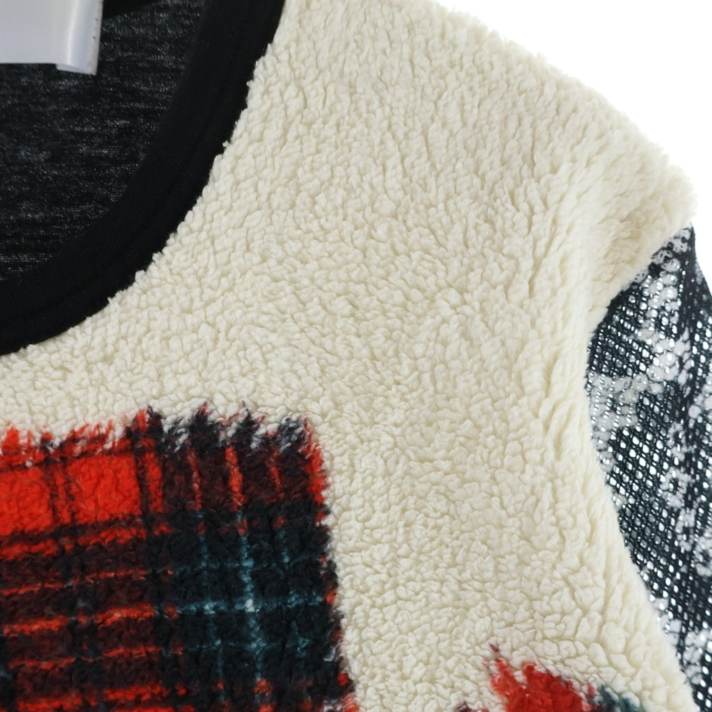 TAO COMME des GARCONS(タオコムデギャルソン) 23AW 袖レース切替 タータンチェックワンピース レッド TL-T019 レディース