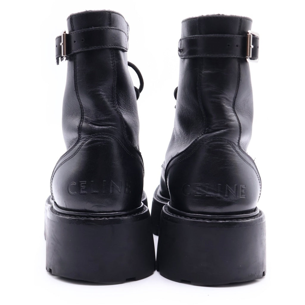 CELINE(セリーヌ) BULKY バルキー スタッズロゴ レザーレースアップブーツ BE 0242 ブラック