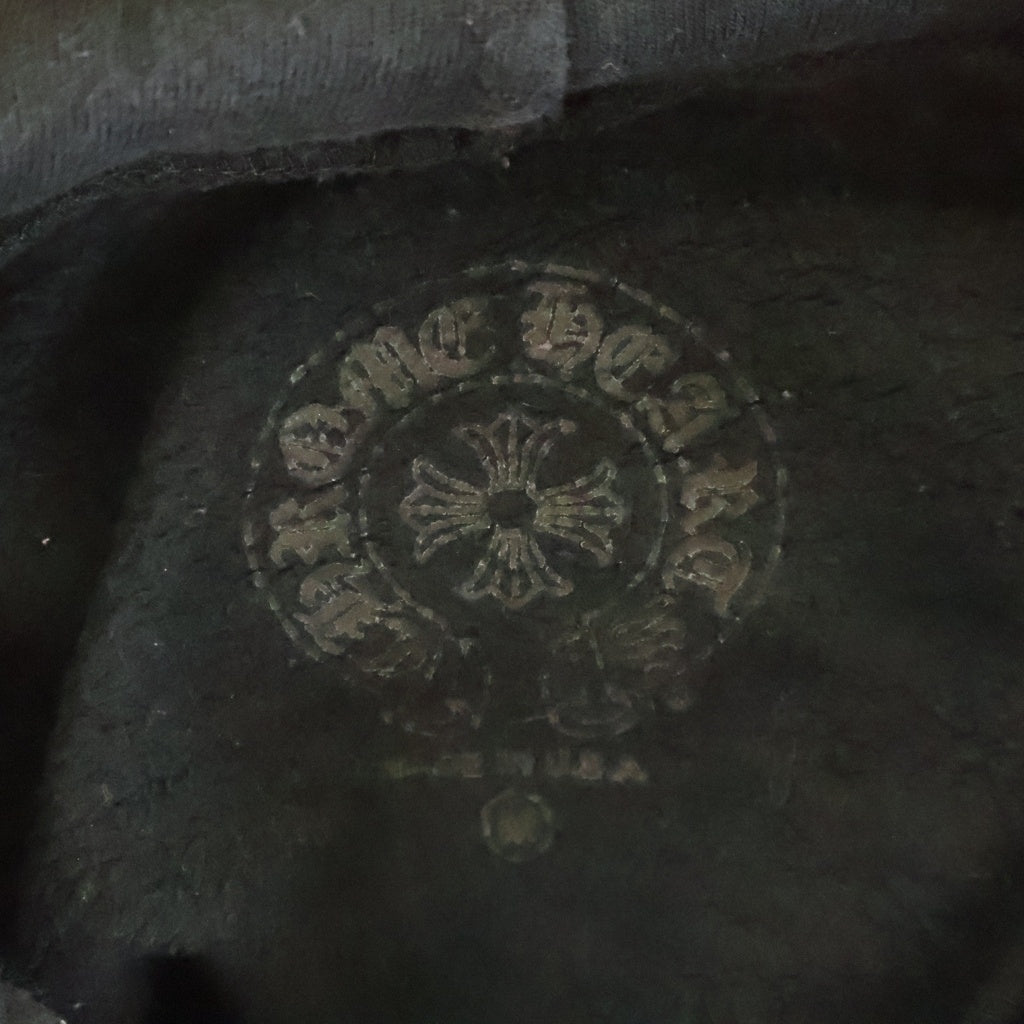 CHROME HEARTS(クロムハーツ) SWTSHRT PLVR 袖フローラル バックホースシュープリント スウェット プルオーバーパーカー ブラック