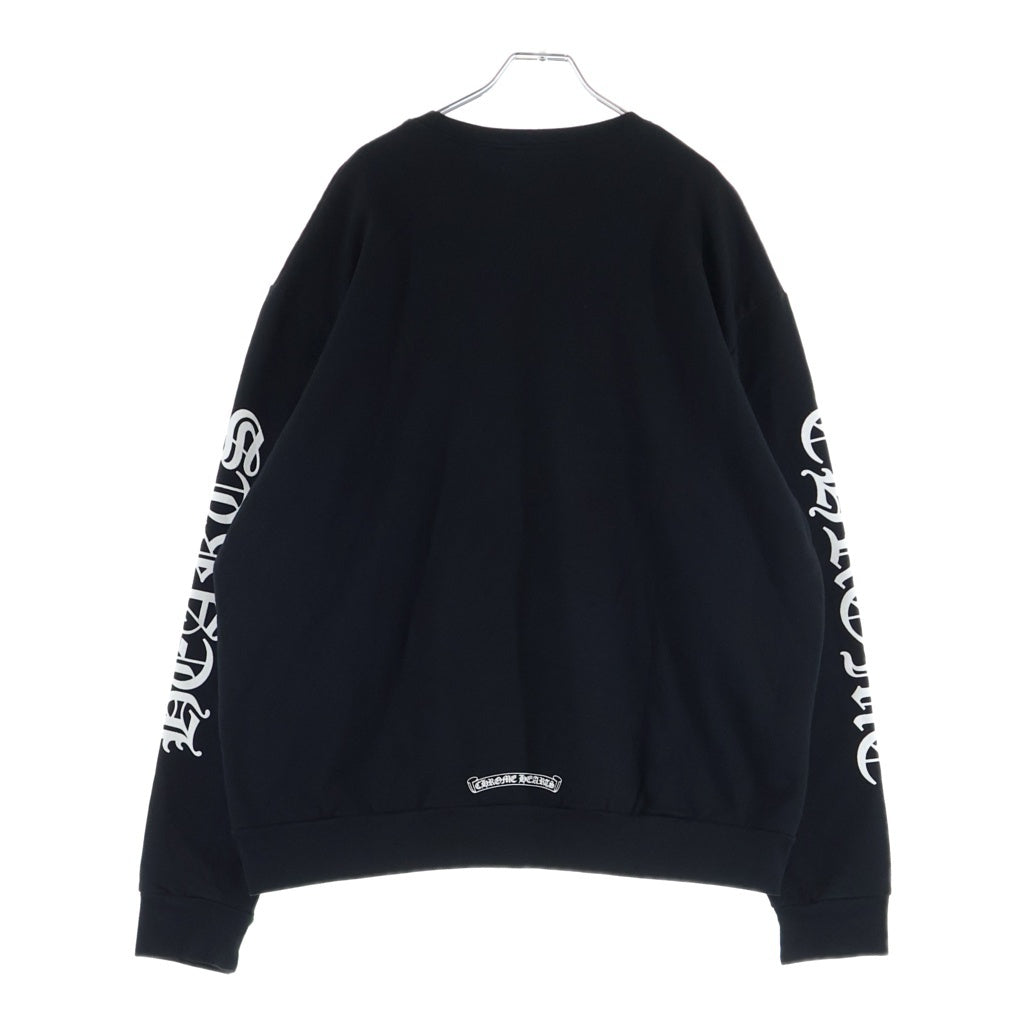 CHROME HEARTS(クロムハーツ) SWTSHRT PLVR ネックロゴプリント クルーネック スウェットトレーナー ブラック