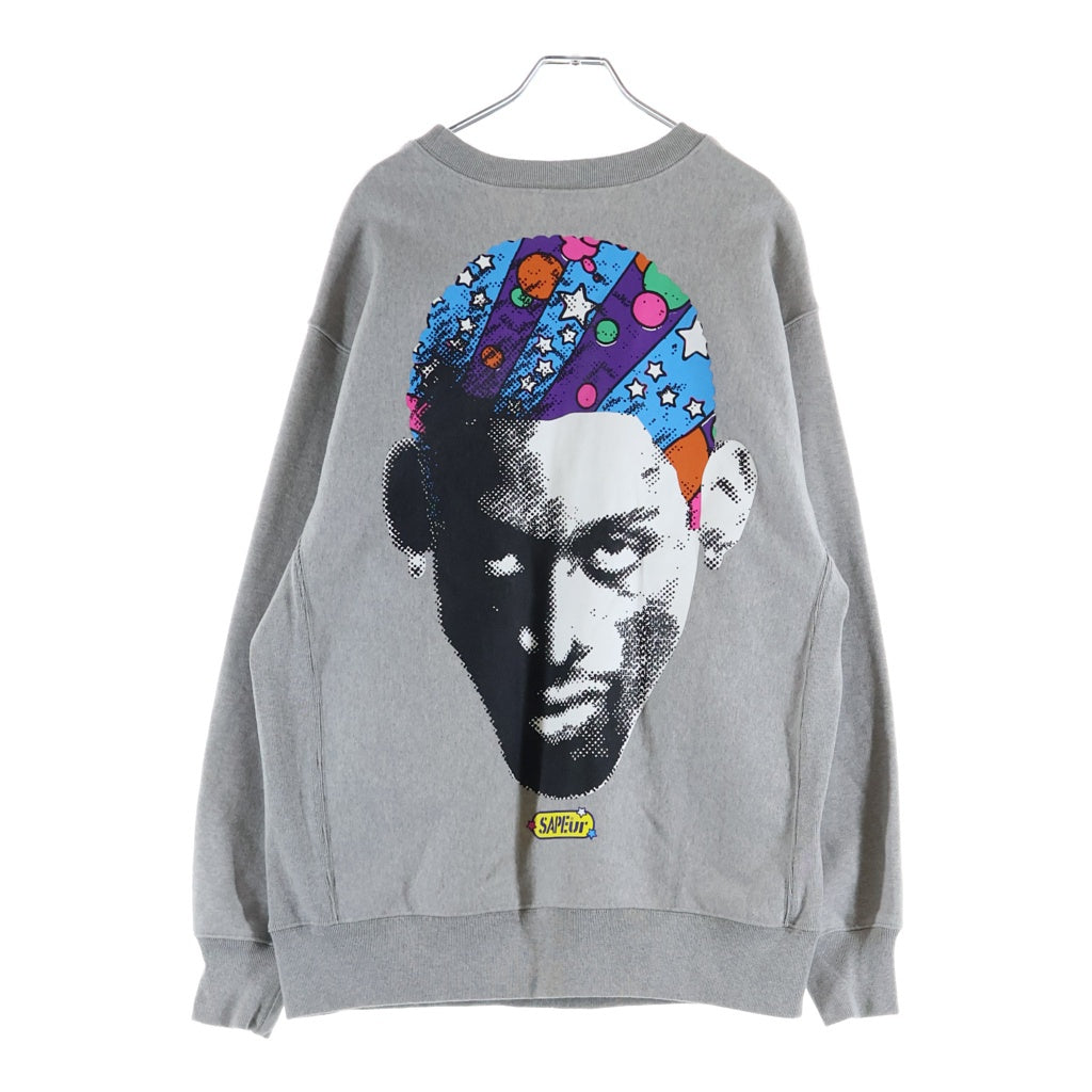 SAPEur(サプール) 70s POP HEAD CREW NECK ポップヘッド デニスロッドマン クルーネックスウェットトレーナー グレー