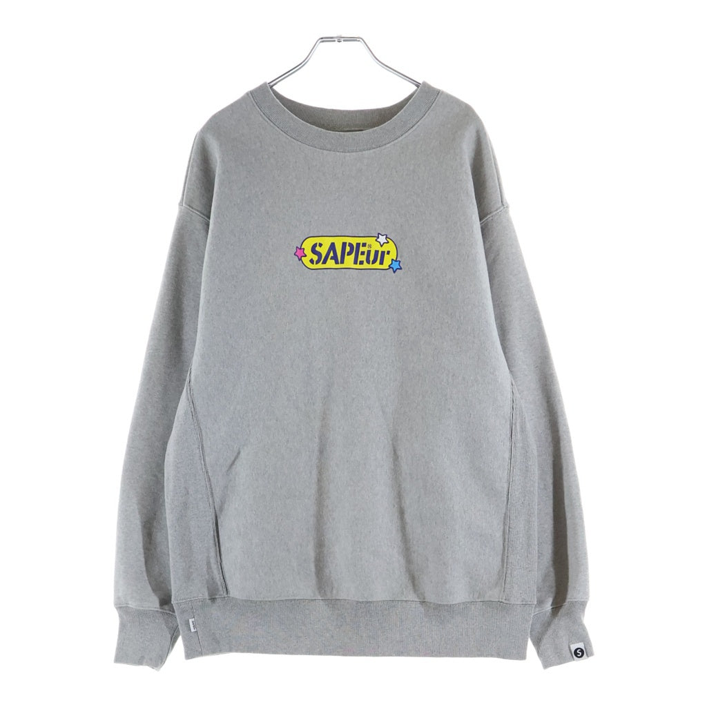 SAPEur(サプール) 70s POP HEAD CREW NECK ポップヘッド デニスロッドマン クルーネックスウェットトレーナー グレー