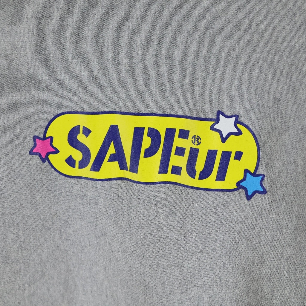 SAPEur(サプール) 70s POP HEAD CREW NECK ポップヘッド デニスロッドマン クルーネックスウェットトレーナー グレー