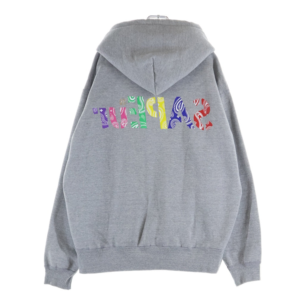 SAPEur(サプール) MULTI BANDANA LOGO HOODIE マルチ バンダナロゴ プルオーバーパーカー グレー