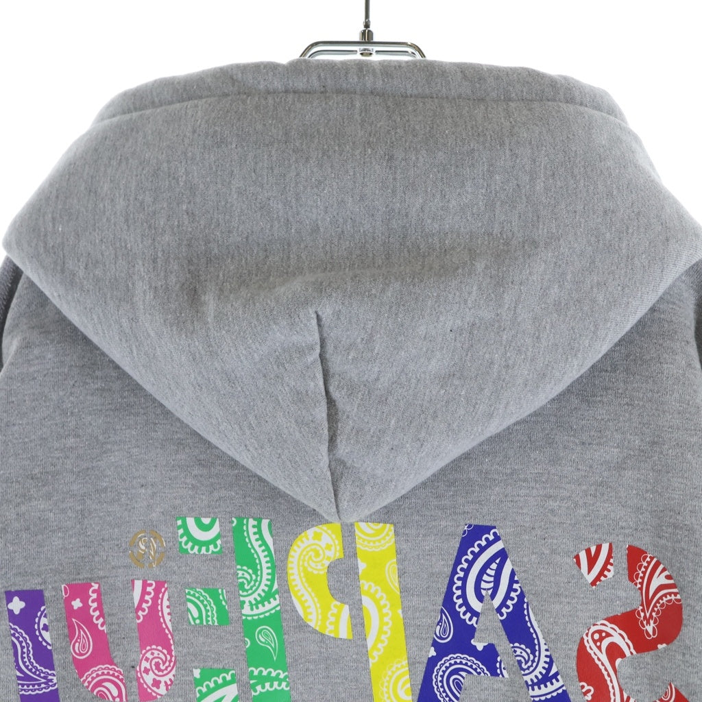 SAPEur(サプール) MULTI BANDANA LOGO HOODIE マルチ バンダナロゴ プルオーバーパーカー グレー