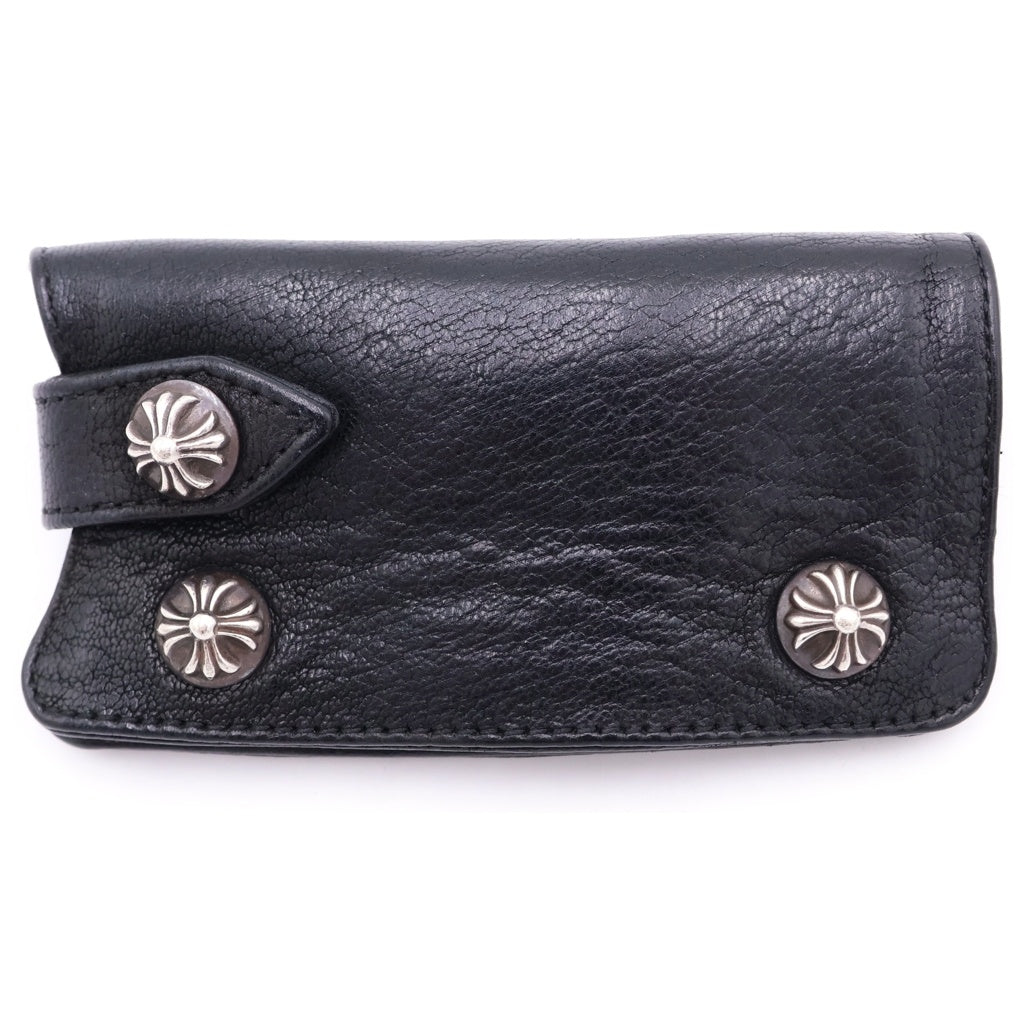 CHROME HEARTS(クロムハーツ) KEY CASE キーケース クロスボールボタン デストロイレザーキーケース ブラック