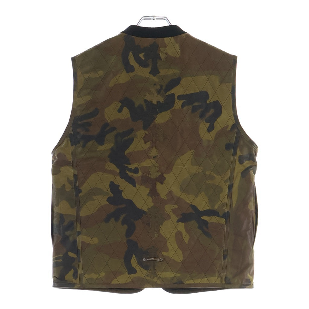 CHROME HEARTS(クロムハーツ) PAPA CROSS PATCH LEATHER QUILTED VEST パパ クロスパッチ レザーベスト カモフラ