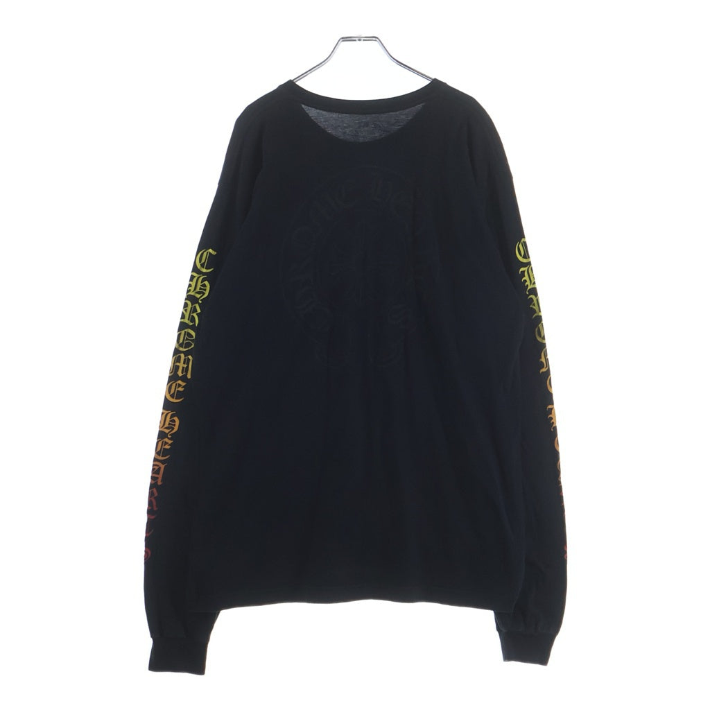 CHROME HEARTS(クロムハーツ) CH L/S NECK LOGO ネックロゴプリント グラデーション 袖ロゴ 長袖Tシャツ ロングスリーブカットソー ブラック/マルチカラー